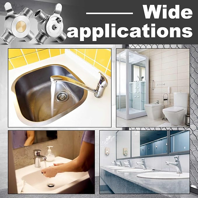 1 Pcs 3/8" Manual Mixing Valve Hot Cold Water Temperature Mixer Thermostatic Mixing Valve for Home and Bathroom Below Deck to Adjust Water Temperature, 2 Braided Faucet Connector Included