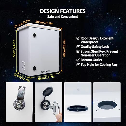 Nema Enclosure Outdoor,Waterproof Enclosure - IP Waterproof Electrical Box,Nema Electrical Enclosure Box, Metal Galvanized Electrical Enclosure (24x20x12”)