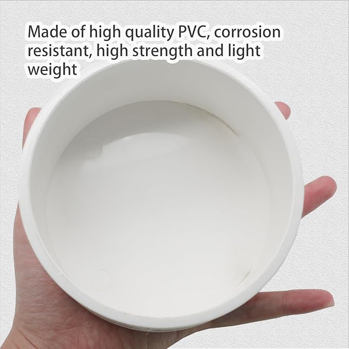 1 Pack 4 Inch PVC Cap, SCH40 PVC Pipe End Cap Fitting Furniture Grade PVC Pipe End Cap Plug Adapter, White PVC Pipe Plug Socket Fittings for Build PVC Furniture DIY Garden Shelf
