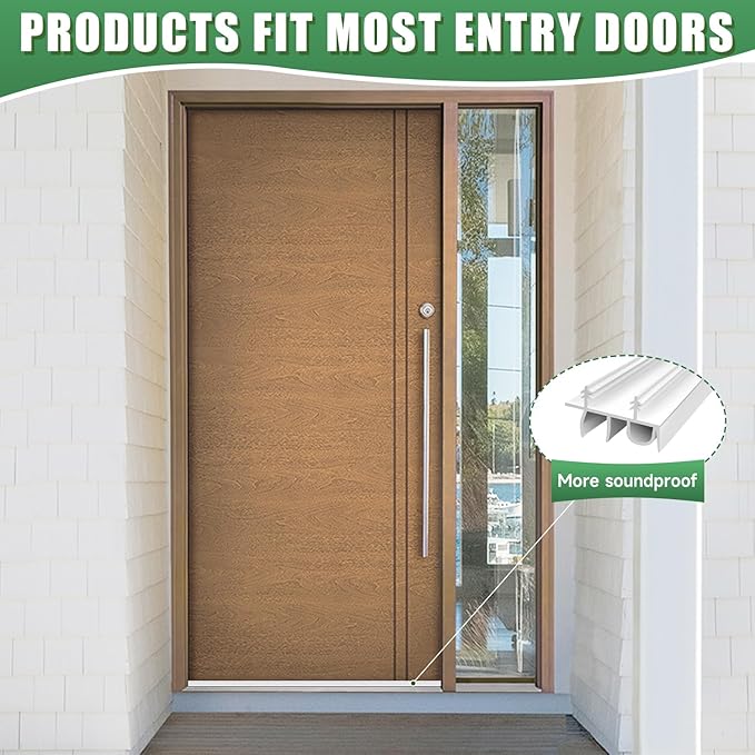 Door Draft Stopper, Cuttable Concealed Kerf/Channel Fit Under Door Seal, Draft Stopper Threshold Seal Bottom of Door Weatherstrip Kerf Weather Stripping Doors 39” Length (White, 39 inch)