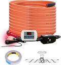 Cupohus Heat Tape for Water Pipes with Digital Display Thermostat 60FT, Freeze Protection Self-Regulating Heat Trace Cable for Metal, Plastic Home Pipes, Roof and RV, 110-120V