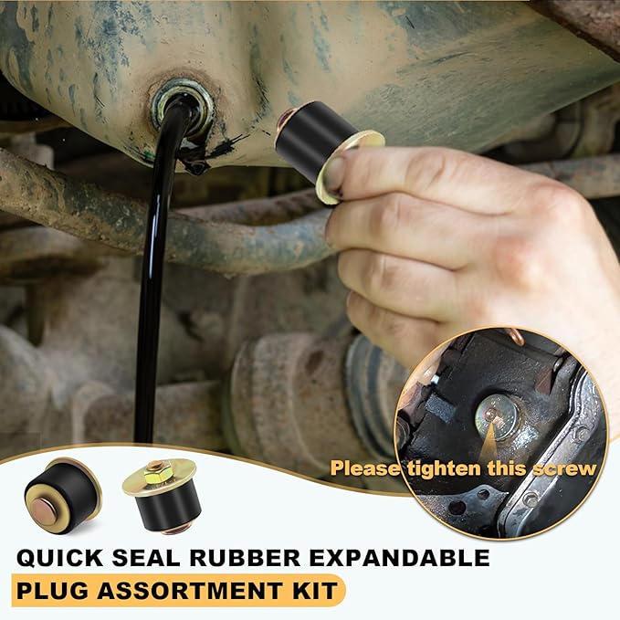 Siptenk 1-1/4" Freeze Rubber Expansion Plug 5 pcs, Automotive Rubber Expandable Freeze Plugs for Engine