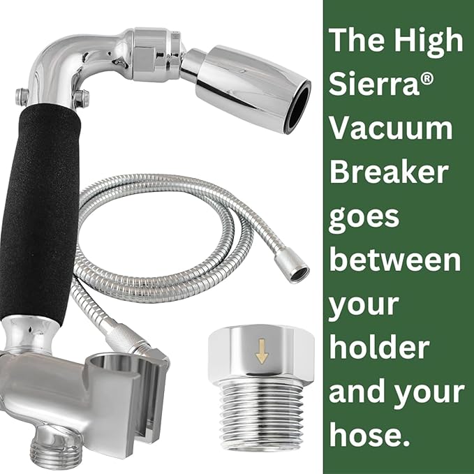 High Sierra® - Solid Metal Certified Vacuum Breaker and Backflow Preventer for Handheld Shower Heads - Oil Rubbed Bronze Finish