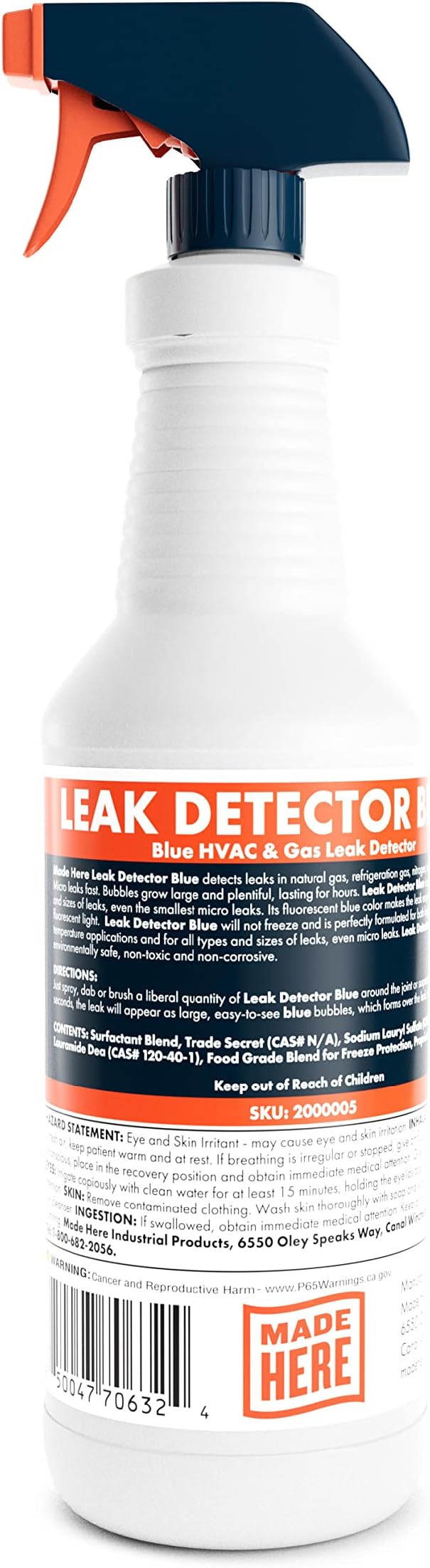 Leak Detector Blue - Fast-Acting Leak Detection for High & Low-Temperature Applications in Gas & CO2 Systems (32 oz)