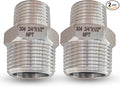 3/4” Male x 1/2"Male NPT Threaded Reducing Nipple Pipe Fitting Adapter, Heavy Duty 304 Stainless Steel Hex Nipple Reducer Straight Connector Pipe Adapter (3/4”-1/2”)