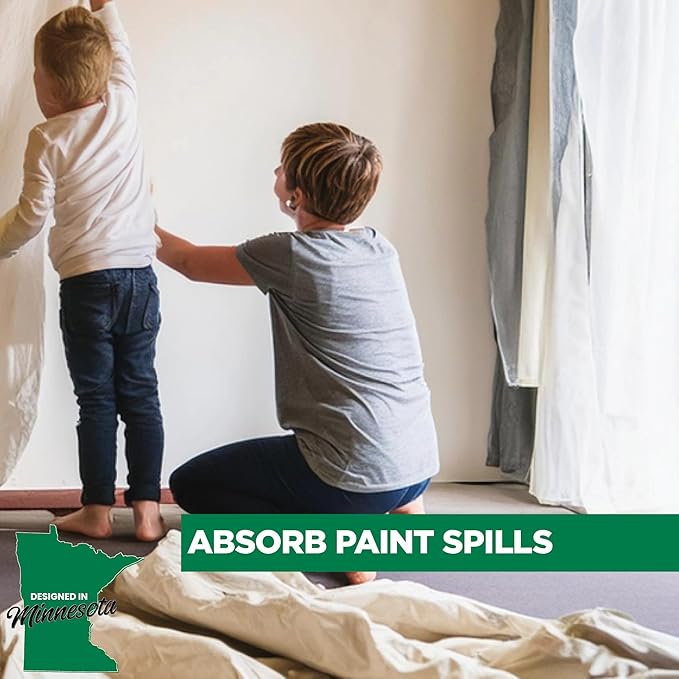 All Purpose Canvas Drop Cloth by EZ Drop - Cotton Duck Dropcloth Tarp for Painting, Construction Debris, Floor & Furniture Protection, Heavy Duty Cover Against Paint, Dust, Dirt (4 ft. x 12 ft.)