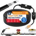 3~100FT Heat Tape for Water Pipes, UL & ETL Certified 45 FT Self-Regulating Pipe Heating Cable with Thermostat for Pipe Freeze Protection, Waterproof Heat Tape for Metal and Plastic Pipes,Black