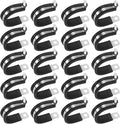 20-Pack Cable Clamps, 1-3/16 Inch/ 30 mm 304 Stainless Steel Rubber Cushioned Insulated Cable Clamp R Shape Metal Holder for Tube/Wire/Pipe/Loop Installation
