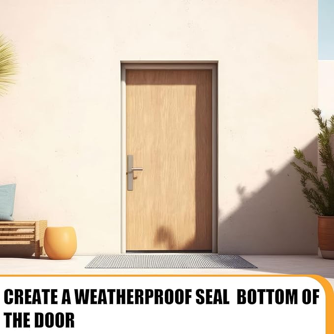Replacement Door Bottom with Vinyl Fins 36" Long 1 3/4" Wide Threshold Seal Bottom of Door Weatherstrip Kerf Weather Stripping for 7/8" Between Barbs (4 Pcs,Brown)