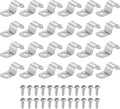 uxcell 24Pcs 12mm(1/2") One Hole Rigid Pipe Strap, 304 Stainless Steel Conduit Clamp Thicken U Bracket Heavy Duty Pipe Clamp with Self-Tapping Screws for Fixing Tube Cable, Silver