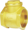 4" NPT Swing Brass Check Valve DN100, 4 Female Thread Horizontal One Way Valve to Prevent Water Backflow for Sump Pump and Air Compressor