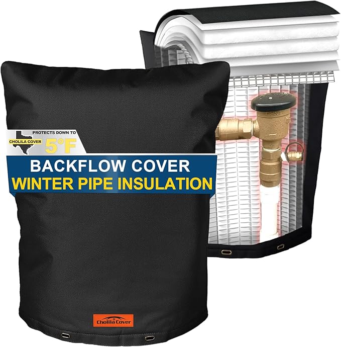 Backflow Preventer Cover Insulated (5˚F) - 24" W x 36" H Backflow Cover for Winter Pipe Freeze Protection - Sprinkler Covers for Outside - Double Wall Insulation Cover, Black