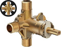 Enhanced 2510-WL Male Thread Compatible with Moen Posi temp Rough-In Mixing Valve with 1222 Pressure Balancing Cartridge,4-Port for Tub Shower Kit Plumbing,1/2 Inch IPS Connection,Heavy Duty Brass