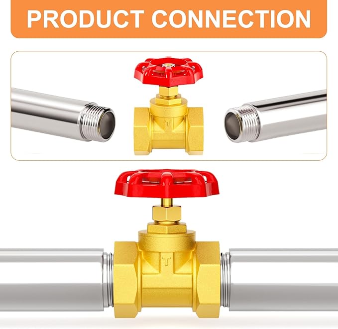GASHER Brass industrial Globe Valves, DN20 3/4" Female with Wheel Handle, Heavy Duty Globe Valves Tool For Water, Oil, Gas 1PC