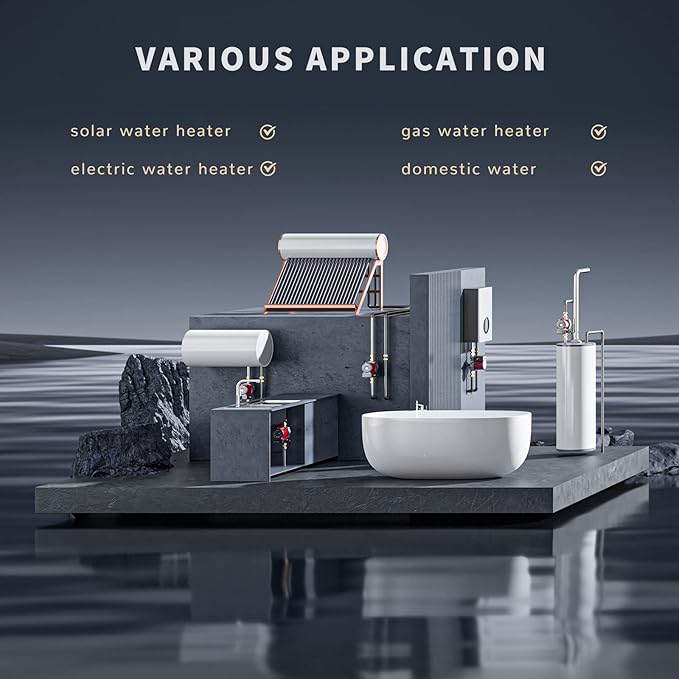 Hot Water Recirculating Pump, Water Circulator Pump, 120W 110V Automatic Circulating Pump Stainless Steel Head NPT 3/4" w/NPT 1/2" Adapter,15-9S Dual Control for Electric Water Heater System