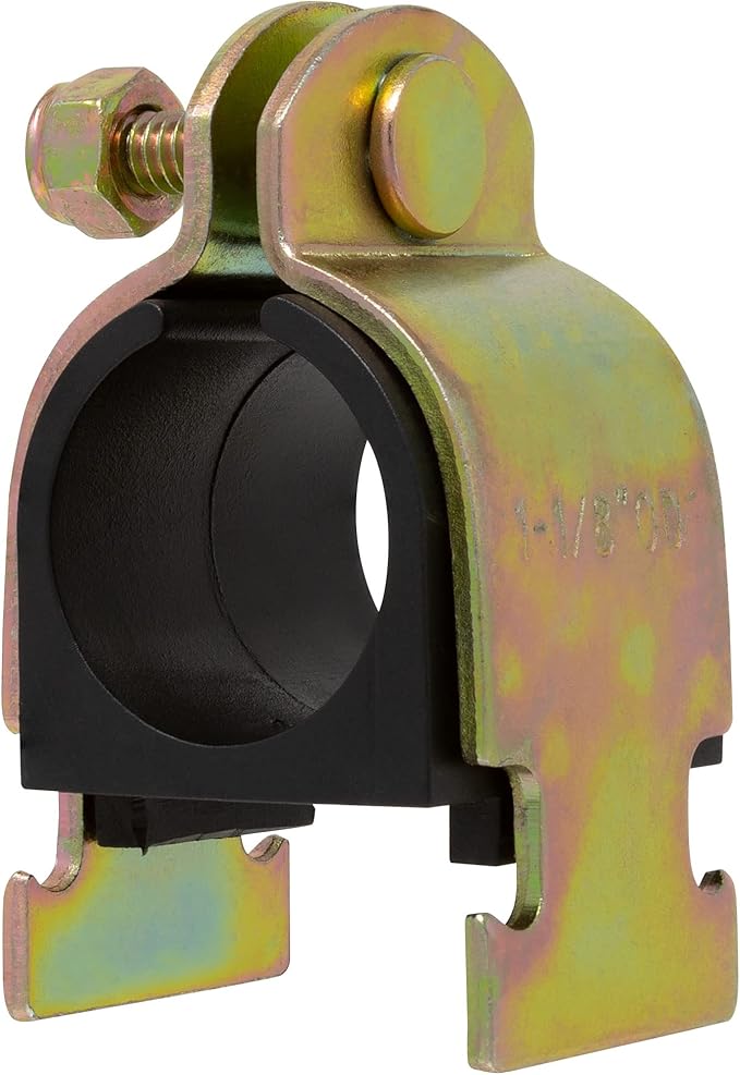 Rubber Cushion Strut Clamp 1" NOM (1-1/8" OD) for Mounting Copper Piping, PEX Pipe, CVPC Tubing to Strut Channels [5 Pack]