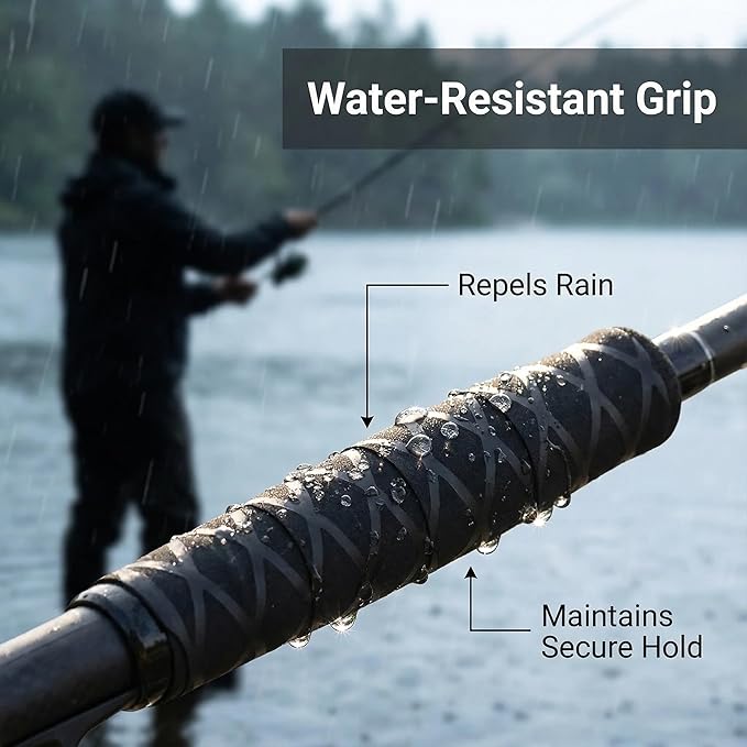 Shrink Tubing for Fishing Rod Handles,Shovel Handle,Motorcycle Handgrips,garden tools handles Much Better Grip,Black Textured Shrink Wrap 45mm*1 Meter