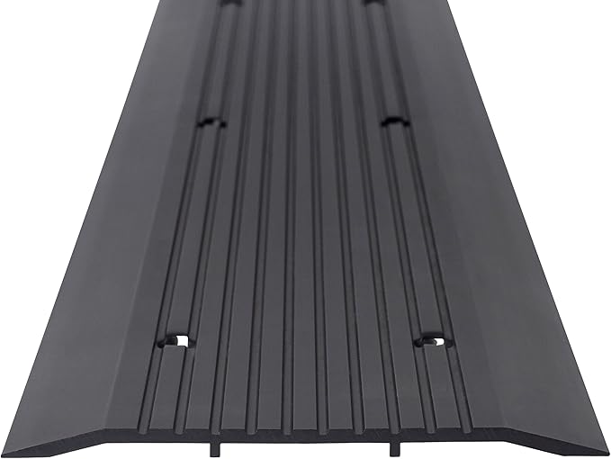 Barzen Aluminum Door Threshold Strip - Exterior Door Threshold for Doorways & Commercial Door Sill - ADA Wheelchair Compliance - Black Anodize - 5" Wide x 48" Long