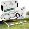 Fernco QwikCamp RV and Camper Sewer Waste Plumbing Connection System Kit with Slip Fit Coupling Adapter for 3-in. PVC Pipe in White