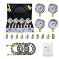 Hydraulic Pressure Test Kit with 4 Gauges (Max 10,000 PSI), 10 Test Couplings, 3 Test Hoses, Hydraulic Gauge Tester Set for Excavators, Construction Machinery, and Mining.