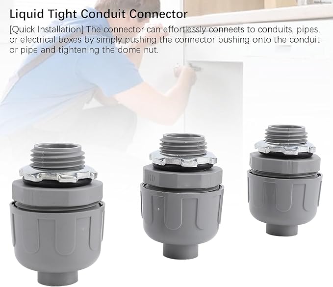 FTVOGUE 20PCS Liquid Tight Connector, Non Metallic Flexible Electrical Conduit Fittings with 3/4 Inch NPT Interface for Home and Outdoor