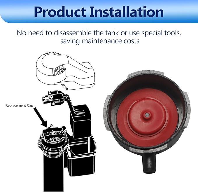 Ballcock Cap Assembly for Korky Fill Valve, Compatible with Korky 528 R528, Toilet Fill Valve Parts and Toilet Repair Kit