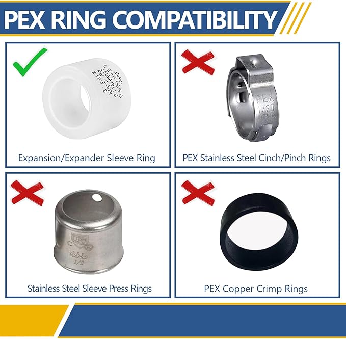 Angle Stop Valve,1/2 Inch Pex Expansion X 3/8 Inch OD Compression Angle Shut-off Valve with 1/4 Turn on/off (Pack of 5,ASTM F1960)(VALVE094-5Pack)