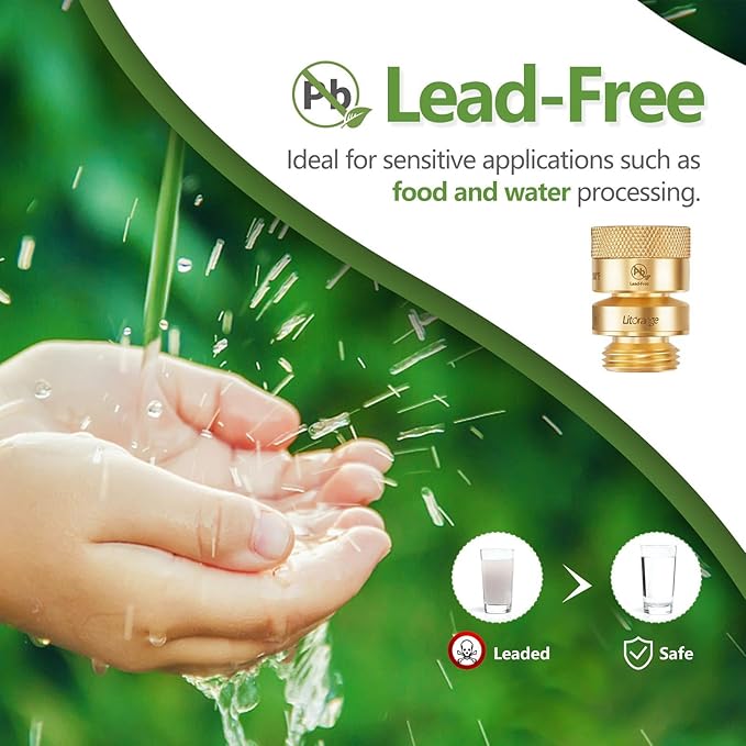 1 Pack 1-1/16" Fine Thread (Female) Lead-Free Self-Draining Vacuum Breaker, PK 1390 Replacement Hose Bib Backflow Preventer with washers and Sealing Tape for Garden & indoor Spigot