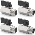 ChillWaves Brass Mini Ball Valve, Shut Off Switch Ball Valve 1/8" NPT Male x 1/8" NPT Female Thread Pipe Fitting(4-PACK)