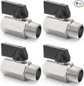 ChillWaves Brass Mini Ball Valve, Shut Off Switch Ball Valve 1/4" NPT Male x 1/4" NPT Female Thread Pipe Fitting(4-PACK)