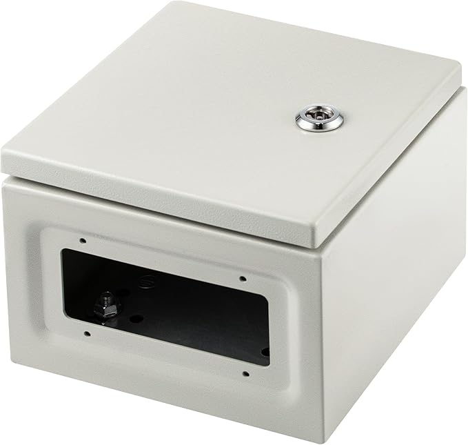 VEVOR NEMA Steel Enclosure, 8 x 8 x 6'' NEMA 4X Steel Electrical Box, IP66 Waterproof & Dustproof, Outdoor/Indoor Electrical Junction Box, with Mounting Plate