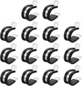 uxcell 7/8"(22mm) Cable Clamp, 304 Stainless Steel Rubber Cushioned Insulated Clamp R Shape Metal Clamp Tube Holder for Pipe Hose Wire Cord Installation 14Pcs