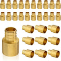(30-Pack) PEX Fittings, Pex 3/4"x3/4" Female Sweat Copper Adapter, Brass Crimp Fittings, PEX Tubing Pipe Plumbing, ASTM F1807(PEX1807129-30Pack)