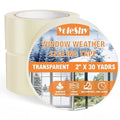 YoleShy 3 Pack Transparent Window Weather Sealing Tape 2 Inch x 30 Yards No Residue Heavy Duty Window Insulation Tape for Doors Winter Cold Draft Proof Gap Sealing, Total 90yds