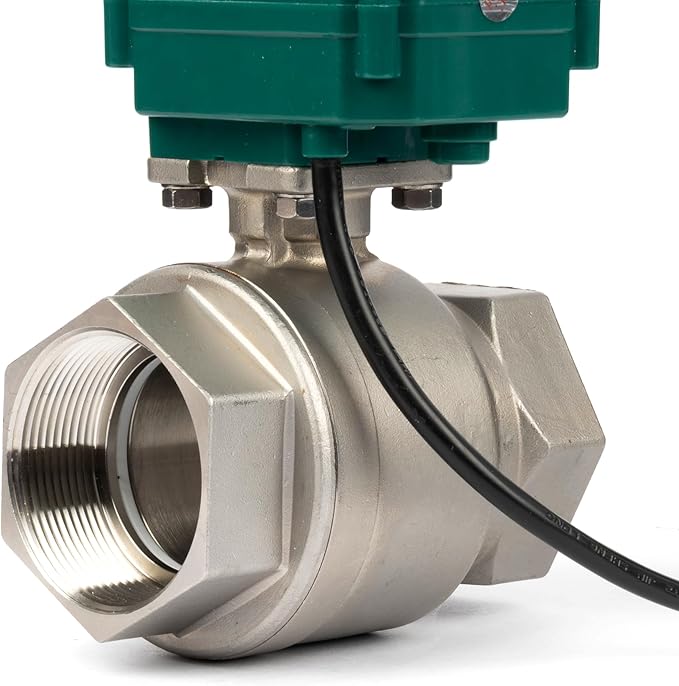U.S. Solid 2" Motorized Ball Valve with US Plug 110VAC Stainless Steel Electrical Ball Valve,Auto Return, Normally Open
