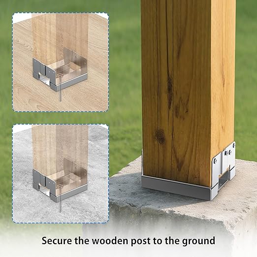 6 pcs 6x6 Galvanized Post Base for Concrete, Post Deck Base Anchor with 1" Standoff for Deck/Gazebo/Pergola/Porch