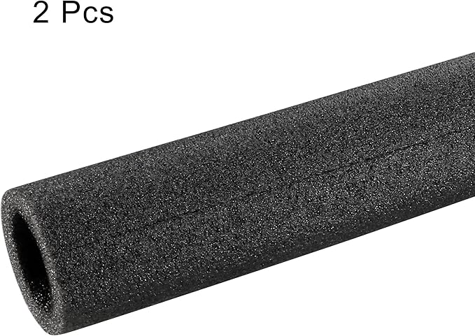 MECCANIXITY Foam Tube Sponge Protective Sleeve Heat Preservation Black Sleeve Polyethylene Pipe 30mm(1.2 Inch) ID for Pipe Insulation, Pack of 2