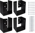 4pcs 4"x6" Concealed Joist Hanger Bracket Fit for 4"x6" Beam,Swing,handrail,and Fence