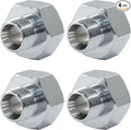 4 PCS Brass Water Line Adapter, 1/2" Female to 9/16" Male Pipe Fitting with Rubber Washer, Compression Connector for Bathroom Faucet Supply Hose