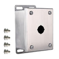 MJBOX 304 Stainless Steel 5x4x3 Push Button Box, IP66 Dustproof Outdoor Indoor Electrical Enclosure with Mounting Plate(Single Opening)