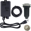Garbage Disposal Air Switch Kit Dual Outlet Sink Top Waste Disposal Long Stainless Steel Brush Nickel On/Off Air Button Food and Waste Disposals Part by Etoolcity