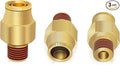 1/2" Brass Push to Connect DOT Air Brake Fittings, 3PCS Air Line Quick Connect Fittings 1/2" Tube OD x 1/4" NPT Connector Tube to Male Pipe for Truck Trailers Air Brake System
