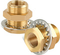2pcs Brass Bulkhead Fittings 1/2” NPT Female to 1/2” NPT Female Thread Bulkhead Straight Connector Brass Coupling 1.5” Length Outer Diameter 1-1/8” Bulkhead Tank Air Hose Line Pipe Fittings