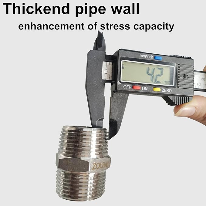 4PCS Hex Nipple 1" x 1" Male Pipe Fittings, 304 Stainless Steel 1 inch NPT Male Threaded Pipe Adapter Fittings Equal Nipples Connectors, MNPT Straight Connector Pipe Fitting