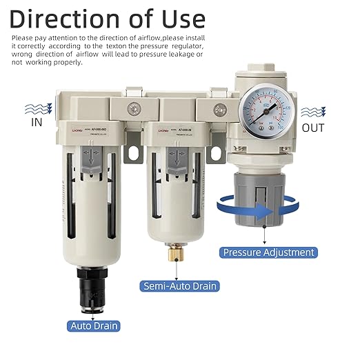 Air Pressure Regulator,Air Moisture Filter 3/4 NPT,Air Compressor Water Separator(0-150PSI), Manual-Automatic Integrated-Double Air Filters