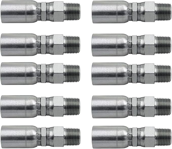 1" Hose x 1" NPTF Male Pipe Swivel Hydraulic Hose Crimp Fitting Ends | MPX-16-16