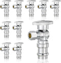 10-Pack GUOFIS Angle Stop Valve,1/2" Nominal Press Inlet x 3/8" OD Compression Outlet,1/4-Turn Shut-off Valve for Potable Water(Chrome Plated)(VALVE393)