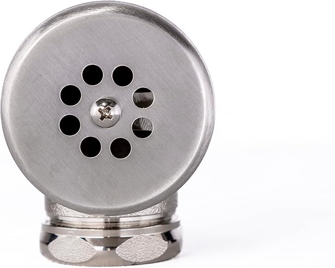 Brass Overflow Head, Durable Sink Overflow Head for 3-3.5 Inch Kitchen Sink Drain Openings, Essential Commercial Kitchen Sink Accessories, 1-1/4" NPS, Fits Most 3-Compartment Sinks.