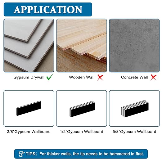LEYU 140PCS Self Drilling Drywall Anchors and Screws Kit #8 x 1-1/4”, Heavy Duty Dry Wall Anchors for Hanging Shelves,Picture Frames,Curtains, No Pre-Drilling， Plastic Wall Anchors