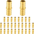 Pack of 30 Foskan 1/2 Inch PEX Straight Coupling,Brass Crimp Fittings for PEX Tubing Pipe